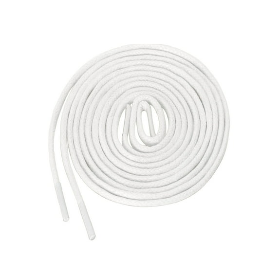 INSPIRE CHIC Unisex Waxed Solid Round Shoelaces 2 Pairs Oxford Shoestrings for Dress Shoes Boots White 180cm / 70.86"