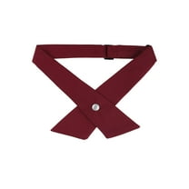 INSPIRE CHIC Unisex School Uniform Solid Adjustable Button Criss-Cross Bow Tie Wine Red One Size