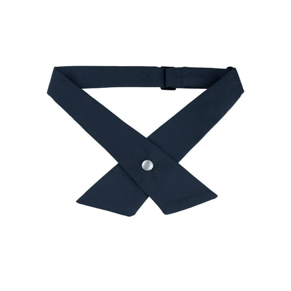 INSPIRE CHIC Unisex School Uniform Solid Adjustable Button Criss-Cross Bow Tie Dark Blue One Size
