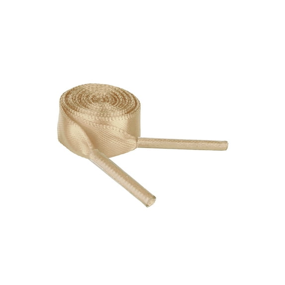 INSPIRE CHIC Unisex Solid Color Flat 0.4'' Wide Ribbon Shoelaces 2 Pairs 110cm/43.3" Khaki