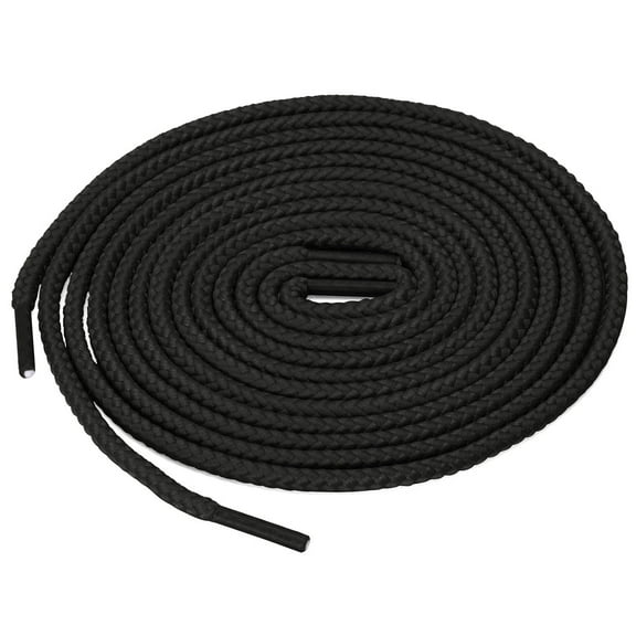 INSPIRE CHIC Unisex Thick Solid Color Round Shoelaces for Leather Boots Black 100 cm/39.5"