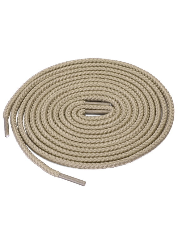 Unisex Thick Solid Color Round Shoelaces for Leather Boots Khaki 80 cm/31.5"