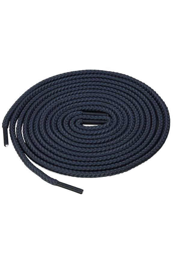 Unisex Thick Solid Color Round Shoelaces for Leather Boots Navy Blue 100 cm/39.5"