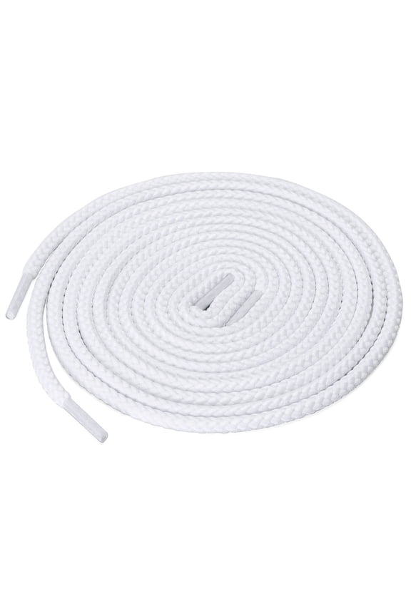 Unisex Thick Solid Color Round Shoelaces for Leather Boots White 120 cm/47.2"
