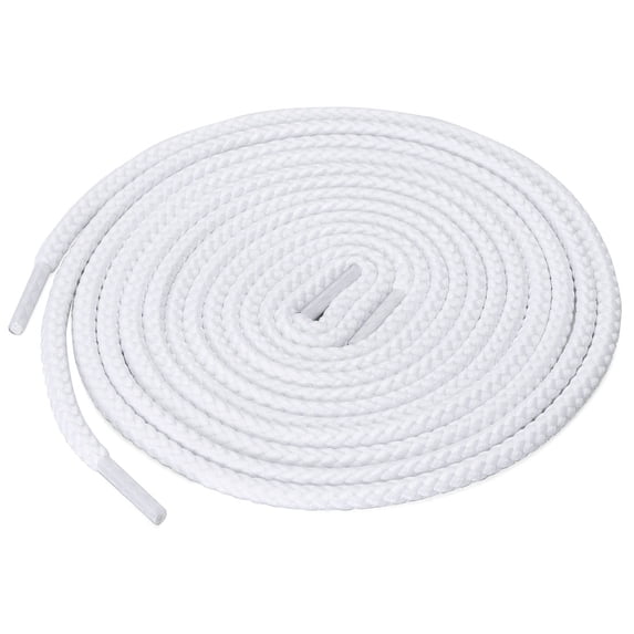 INSPIRE CHIC Unisex Thick Solid Color Round Shoelaces for Leather Boots White 140 cm/55"