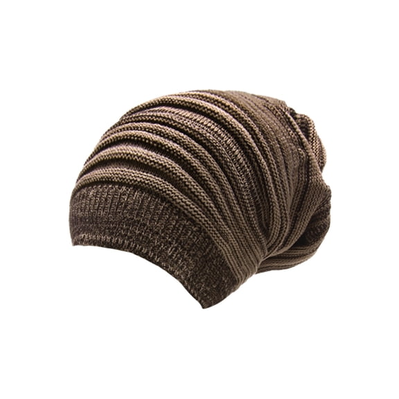 INSPIRE CHIC Unisex Triangle Rectangle Pattern Stretchy Knitted Beanie Hat One Size Khaki