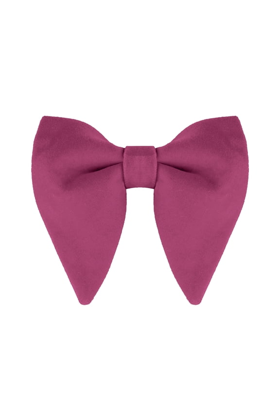 Unisex Velvet Pre-tied Bow Ties Formal Solid Bowties Neckwear Rose Red