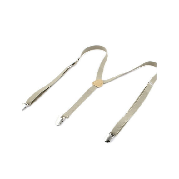 INSPIRE CHIC Unisex Y-Shaped Adjustable Clip Suspenders Strap Pant Braces Khaki