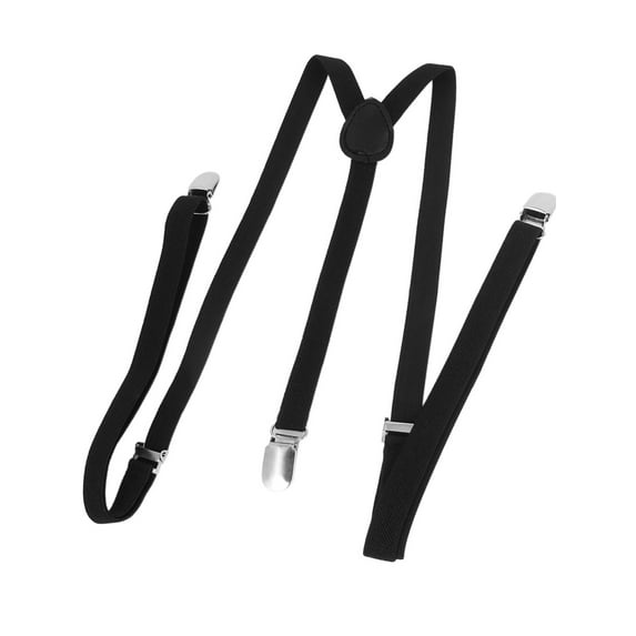 INSPIRE CHIC Unisex Y-Shaped Adjustable Clip Suspenders Strap Pant Braces Black