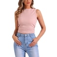 thumbnail image 1 of INSPIRE CHIC Waffle Knit Vest for Women's Casual Fitted Sleeveless Crew Neck Tank Top Pink S, 1 of 4