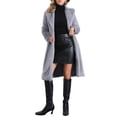 thumbnail image 1 of INSPIRE CHIC Winter Warm Long Coat for Women's Belted Lapel Open Front Faux Fur Fluffy Coats XL Grey, 1 of 6