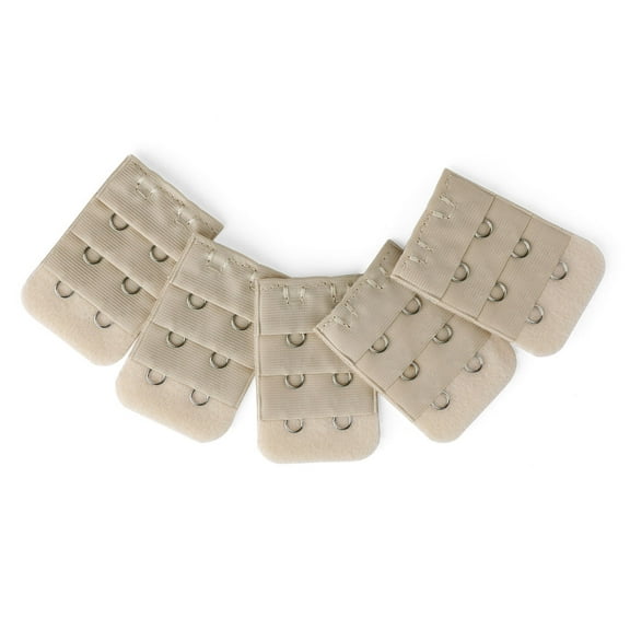 INSPIRE CHIC Women's 3 Rows 2 Hooks Underwear Bra Extender Brassiere Extension Hooks Strap Adapter Beige-1 5