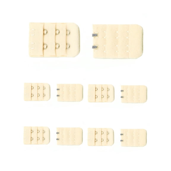 INSPIRE CHIC Women's 3 Rows 2 Hooks Underwear Bra Extender Brassiere Extension Hooks Strap Adapter Beige-2 10