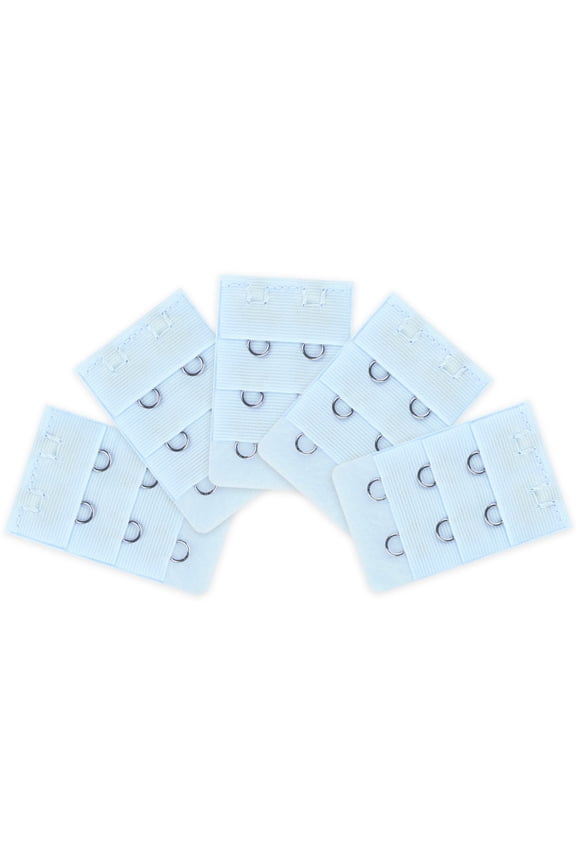 Women's 3 Rows 2 Hooks Underwear Bra Extender Brassiere Extension Hooks Strap Adapter Light Blue-2 5
