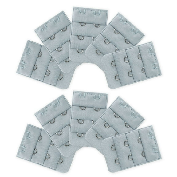 INSPIRE CHIC Women's 3 Rows 2 Hooks Underwear Bra Extender Brassiere Extension Hooks Strap Adapter Light Gray 10