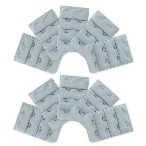 INSPIRE CHIC Women's 3 Rows 2 Hooks Underwear Bra Extender Brassiere Extension Hooks Strap Adapter Light Gray 10