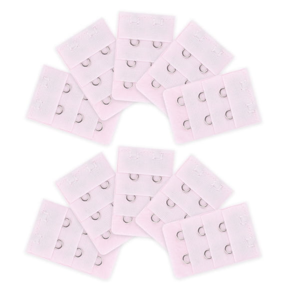 INSPIRE CHIC Women's 3 Rows 2 Hooks Underwear Bra Extender Brassiere Extension Hooks Strap Adapter Light Pink 10
