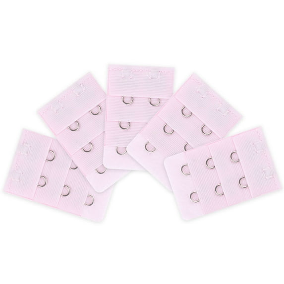 INSPIRE CHIC Women's 3 Rows 2 Hooks Underwear Bra Extender Brassiere Extension Hooks Strap Adapter Light Pink-2 5