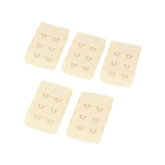 INSPIRE CHIC Women's 3 Rows 2 Hooks Underwear Bra Extender Brassiere Extension Hooks Strap Adapter Pale Apricot-2 5