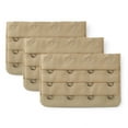 thumbnail image 1 of Women 3 Rows 4 Hooks Underwear Bra Band Extension Strap 3 Pcs Beige, 1 of 5