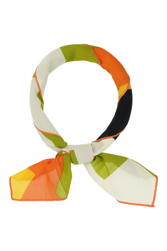 Women Chiffon Scarves - 25.6" x25.6" - Floral Print Square Kerchief Neck Scarf Neckerchief Colorful-Stripe