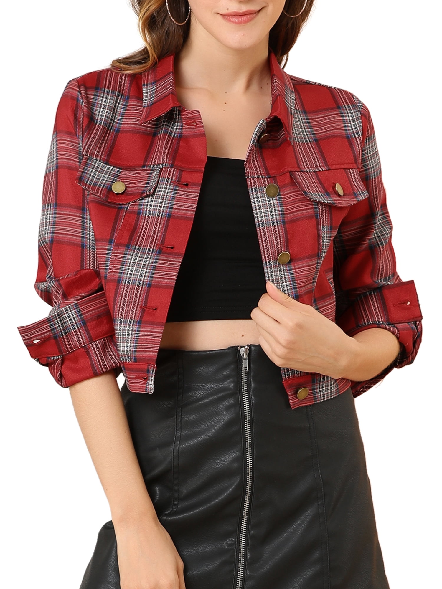 INSPIRE CHIC Women Classic Vintage Button Front Closure Chest