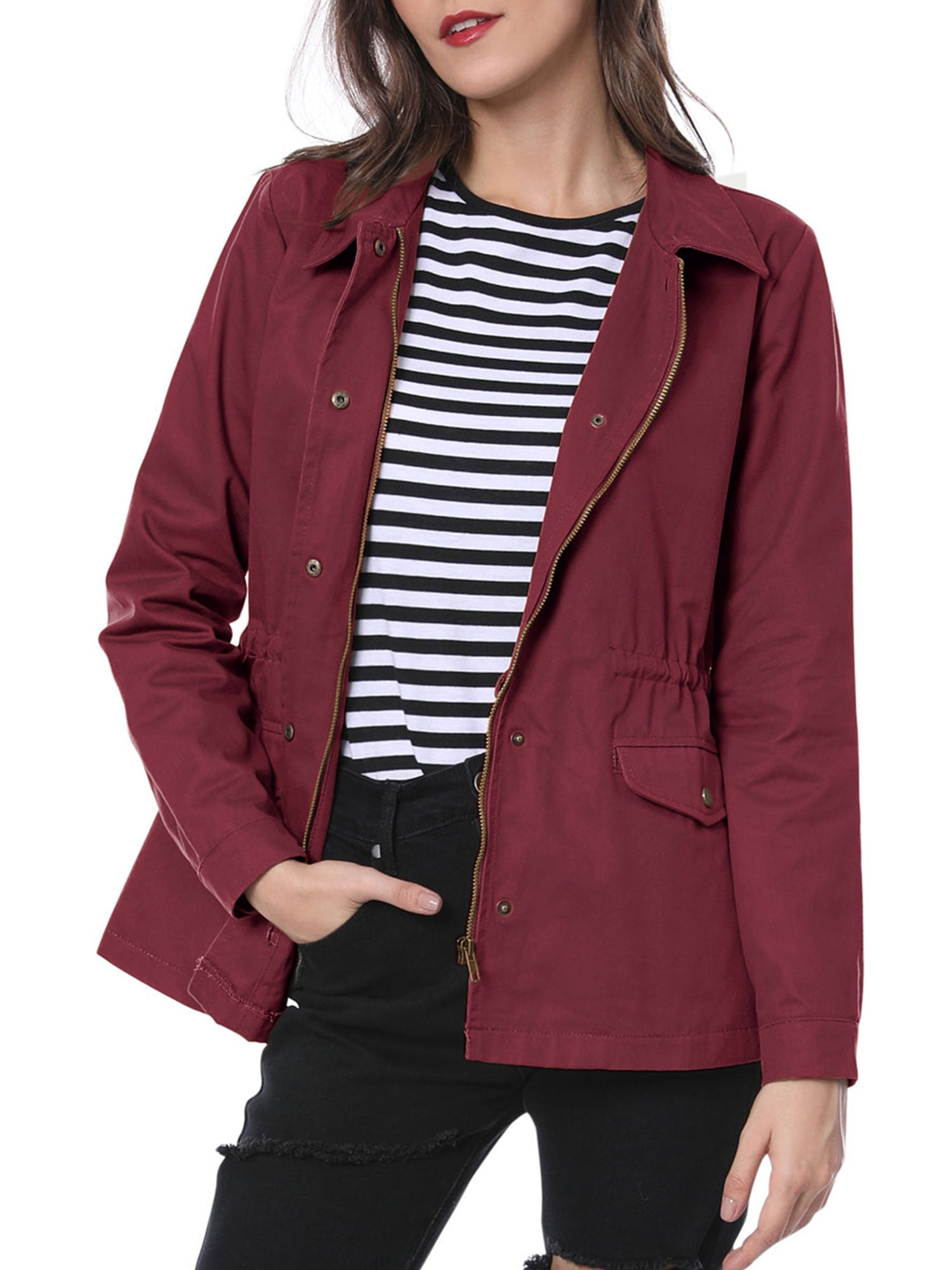 Burgundy utility jacket sale