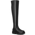 thumbnail image 1 of BLISSFUL STEP Women's Platform Lug Sole Zipper Over the Knee High Boots Black 8, 1 of 8