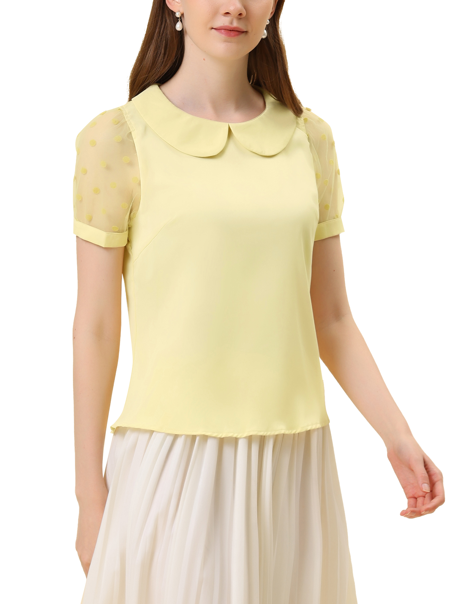 yellow peter pan collar shirt womens