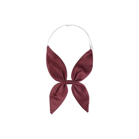 INSPIRE CHIC Women Pre-Tied Bowknot Bowties Bow Tie Sailor Suit Dress Decor Dark Red