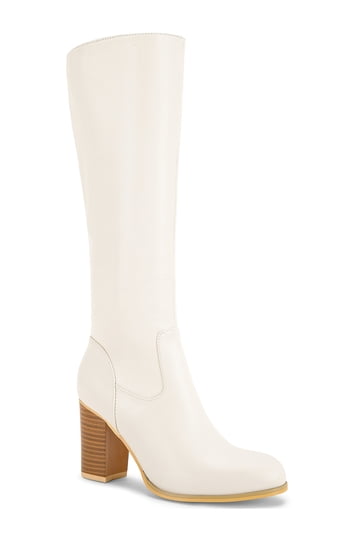 cream dress boots women Elodiee Knee High Miss CEO Knee High Boots in Cream size 6.5 by Fashion Nova Nine West Womens Taress Dress