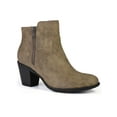 thumbnail image 1 of BLISSFUL STEP Women's Shoes Round Toe Stacked Block Heel Zipper Ankle Boots Taupe 6, 1 of 8
