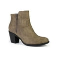 thumbnail image 1 of BLISSFUL STEP Women's Shoes Round Toe Stacked Block Heel Zipper Ankle Boots Taupe 7, 1 of 8