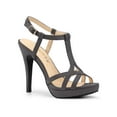thumbnail image 1 of BLISSFUL STEP Women T Strap Slingback Platform Stiletto Heel Sandals Gray 7, 1 of 8