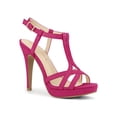 thumbnail image 1 of BLISSFUL STEP Women T Strap Slingback Platform Stiletto Heel Sandals Hot Pink 7, 1 of 7