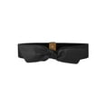 thumbnail image 1 of INSPIRE CHIC Women Wide Elastic Waist Belts Bow Knot Belts Snap Button Black 66-76cm/25.98-29.92", 1 of 4