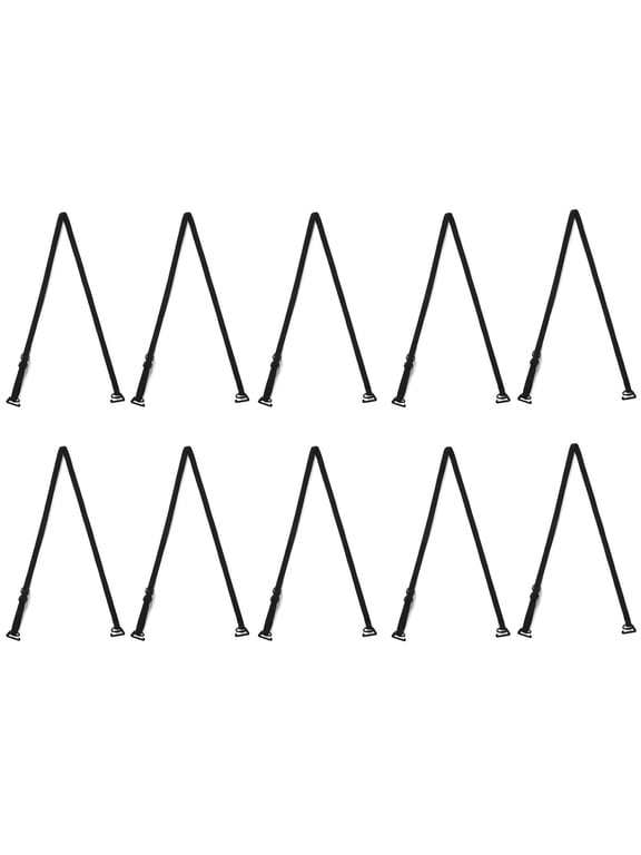 Women 0.5cm Width Adjustable Elastic Band Bra Straps 5 Pairs Black