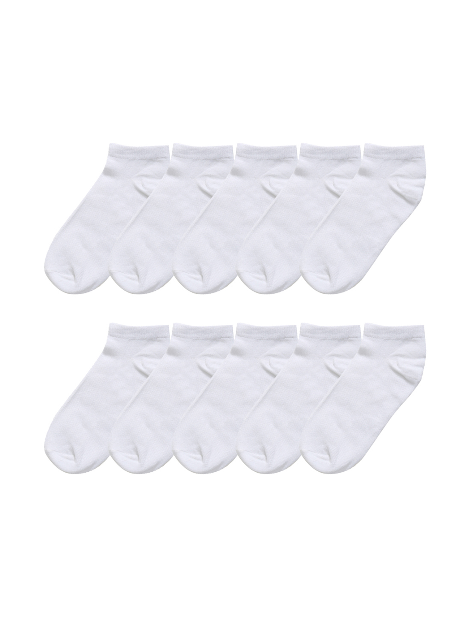 INSPIRE CHIC Women's 10 Pairs Stretch Breathable Cuffs Low Cut Ankle Socks XX-Small White