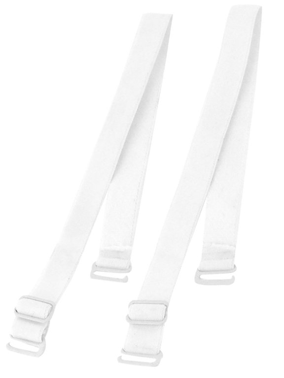 Women's 16mm Width White Stretchy Bra Shoulder Straps