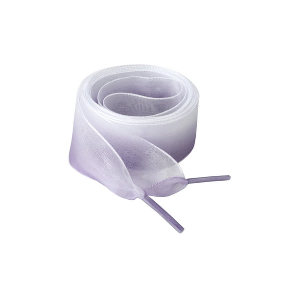 INSPIRE CHIC Women's 2.5cm Wide Flat Shoelaces Gradient Color Organza Shoe Strings 100cm/39" Purple White