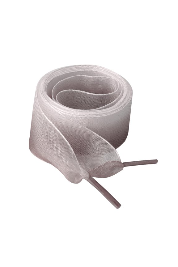 Women's 2.5cm Wide Flat Shoelaces Gradient Color Organza Shoe Strings 180cm/71" Coffee White