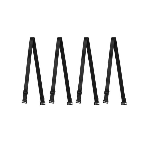 INSPIRE CHIC Women's 2 Pair 10/12/15/18/20mm Width Stretchable Shoulder Bra Straps Adjustable Elastic Straps Black-Pure-10mm