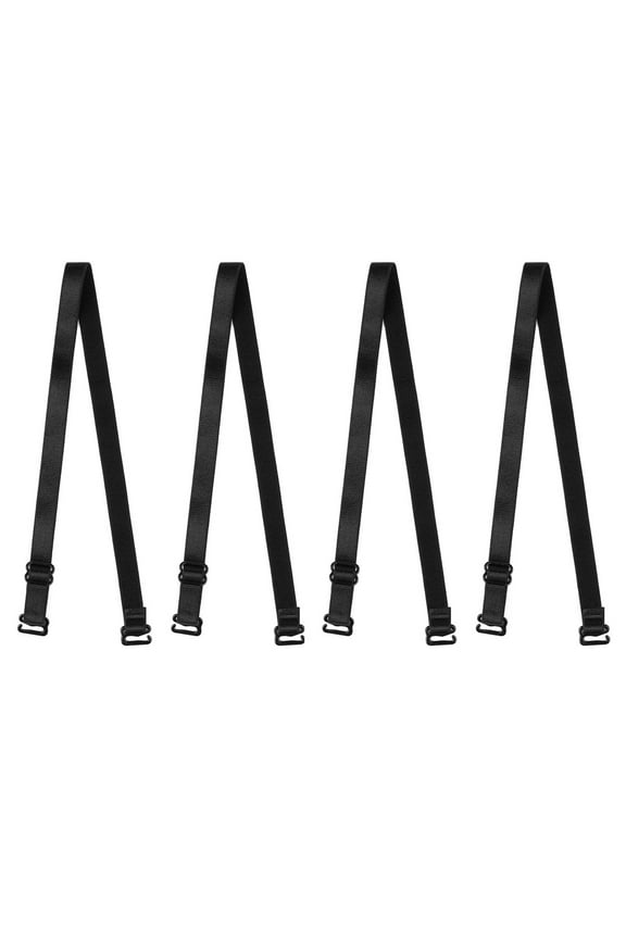 Women's 2 Pair 10/12/15/18/20mm Width Stretchable Shoulder Bra Straps Adjustable Elastic Straps Black-Pure-10mm