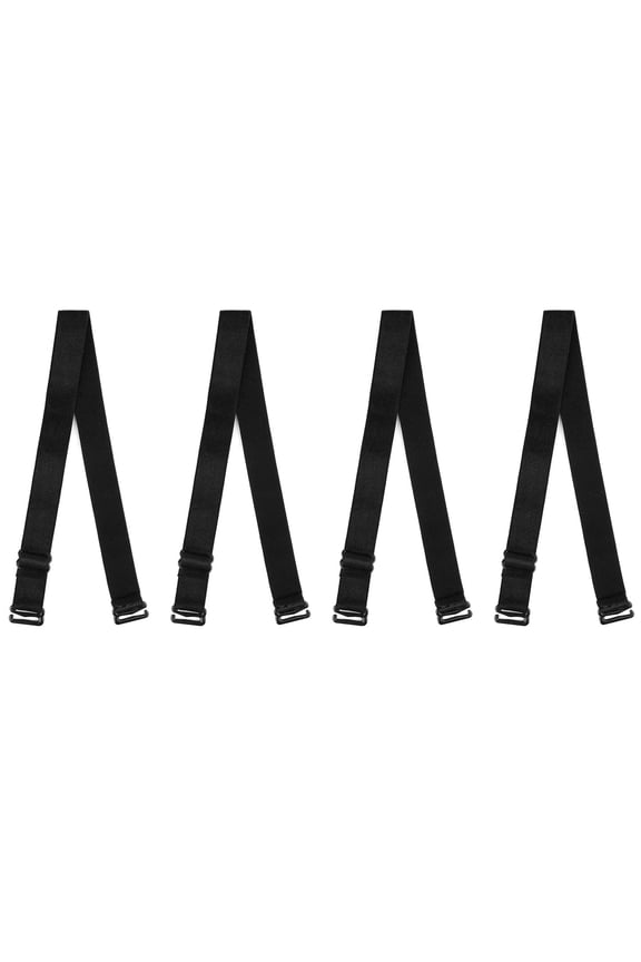 Women's 2 Pair 10/12/15/18/20mm Width Stretchable Shoulder Bra Straps Adjustable Elastic Straps Black-Pure-20mm