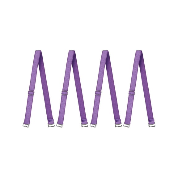 INSPIRE CHIC Women's 2 Pair 10/12/15/18/20mm Width Stretchable Shoulder Bra Straps Adjustable Elastic Straps Dark Purple-Pure-10mm