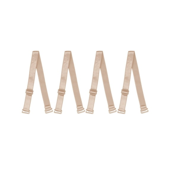 INSPIRE CHIC Women's 2 Pair 10/12/15/18/20mm Width Stretchable Shoulder Bra Straps Adjustable Elastic Straps Skin Color-Pure-20mm