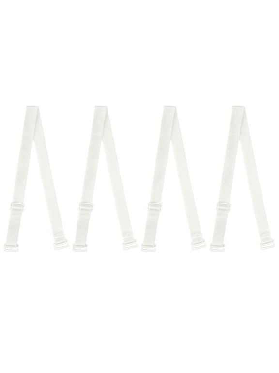 Women's Halloween Bra Straps 2 Pair 10/12/15/18/20mm Width Stretchable Shoulder Adjustable Elastic Straps White-Pure-12mm