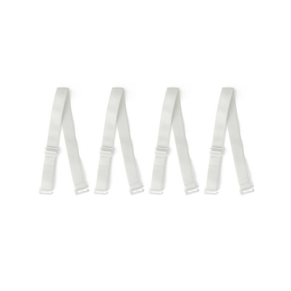 INSPIRE CHIC Women's 2 Pair 10/12/15/18/20mm Width Stretchable Shoulder Bra Straps Adjustable Elastic Straps White-Pure-15mm