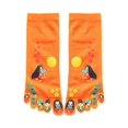 thumbnail image 1 of INSPIRE CHIC Women's 2 Pair Japanese Cartoon Print Five Toe Socks Orange, 1 of 3