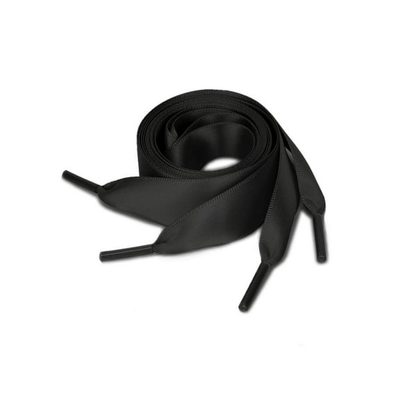 INSPIRE CHIC Women's 2 Pairs Flat Ribbon Sneaker Canvas Shoelaces Black 90cm/35.4"